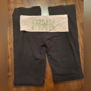 Pink Victoria’s Secret Bling Fold Over Pants